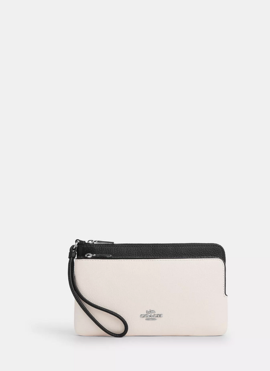 Coach Double Zip Wallet In Chalk Black Multi (Pre-Order)