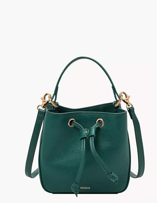 Fossil Tessa Small Bucket In Deep Jade (Pre-Order)