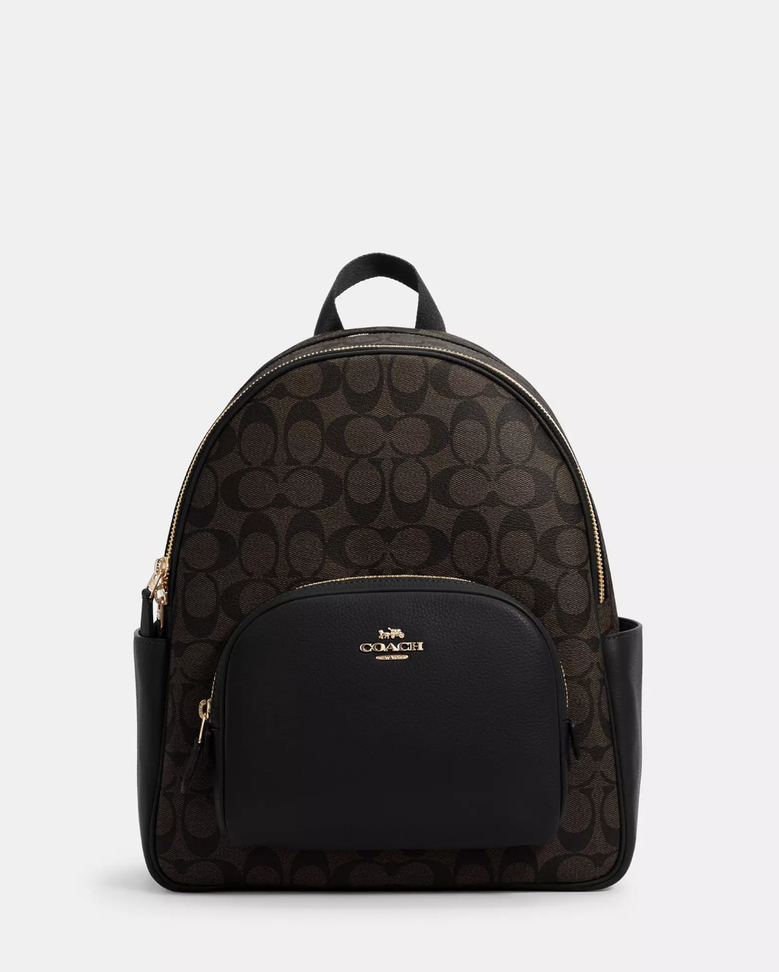 Coach Medium Court Backpack In Signature Brown Black