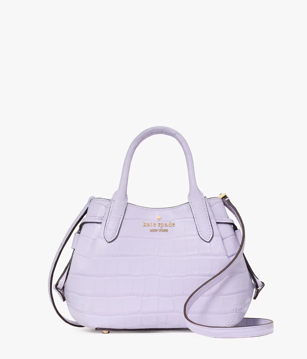 Kate Spade Dumpling Croc Embossed Mini Satchel In Lavender Cream (Pre-Order)