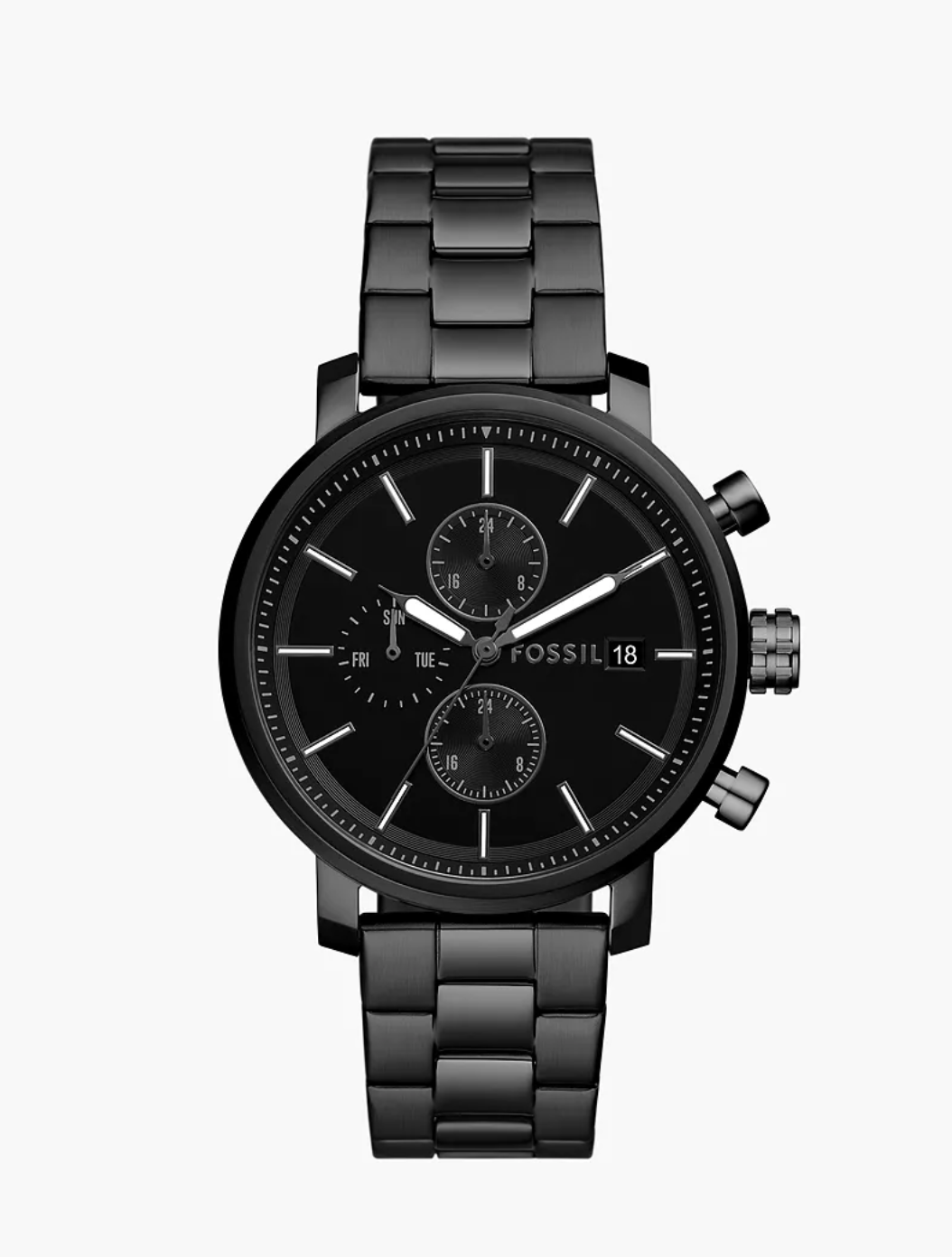 Fossil Men Rhett Multifunction Black Stainless Steel Watch Bq2845 (Pre-Order)