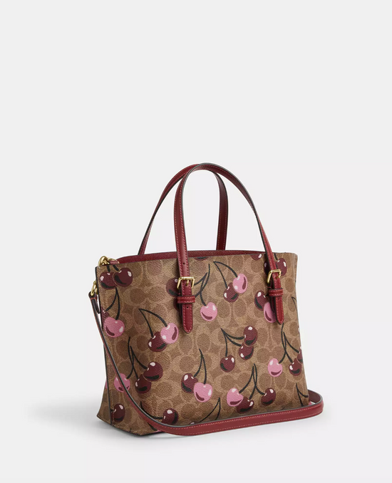 Coach Mollie Tote Bag 25 In Signature Canvas With Cherry Print Tan Multi (Pre-Order)