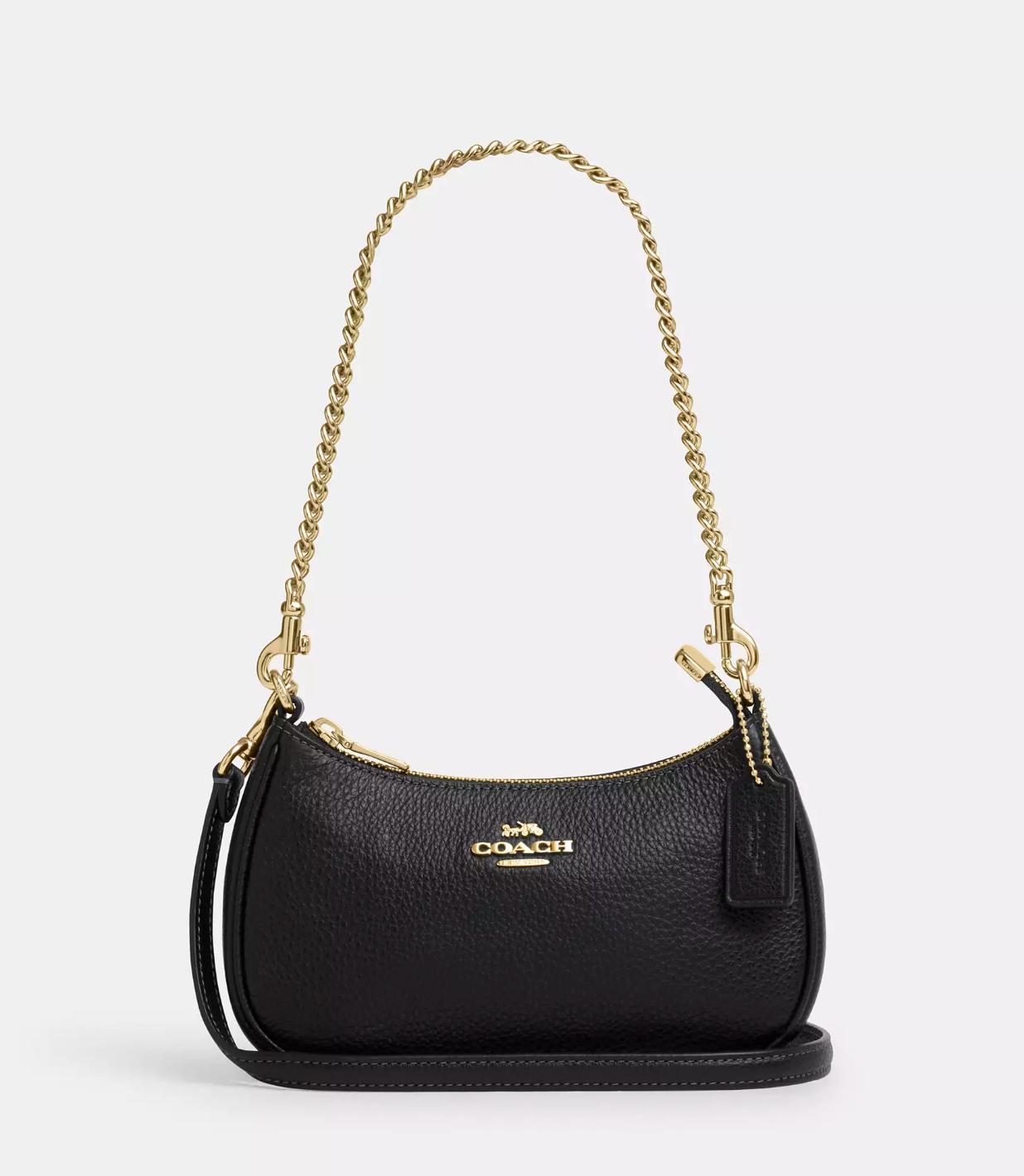 Coach Teri Mini Crossbody Bag In pebbled leather Gold Black (Pre-Order)