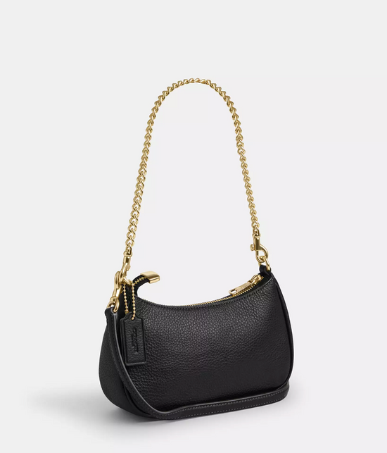 Coach Teri Mini Crossbody Bag In pebbled leather Gold Black (Pre-Order)