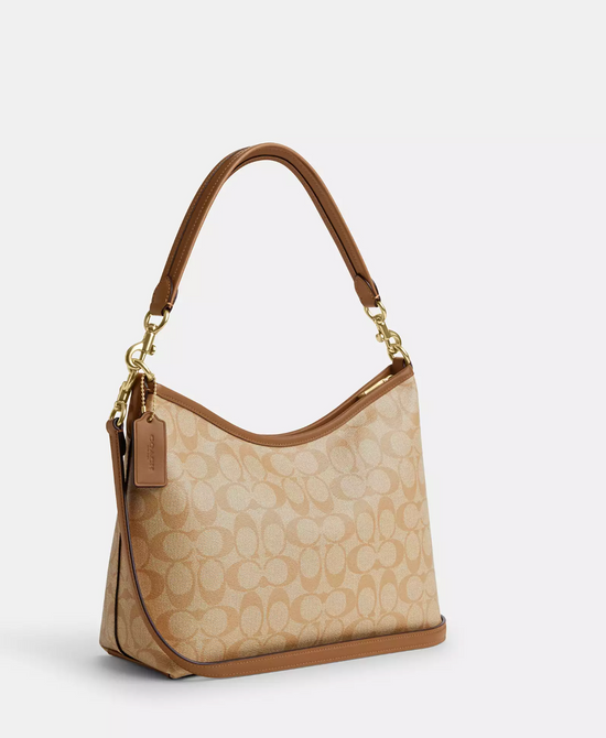 Coach Laurel Shoulder Bag In Signature Light Khaki Saddle