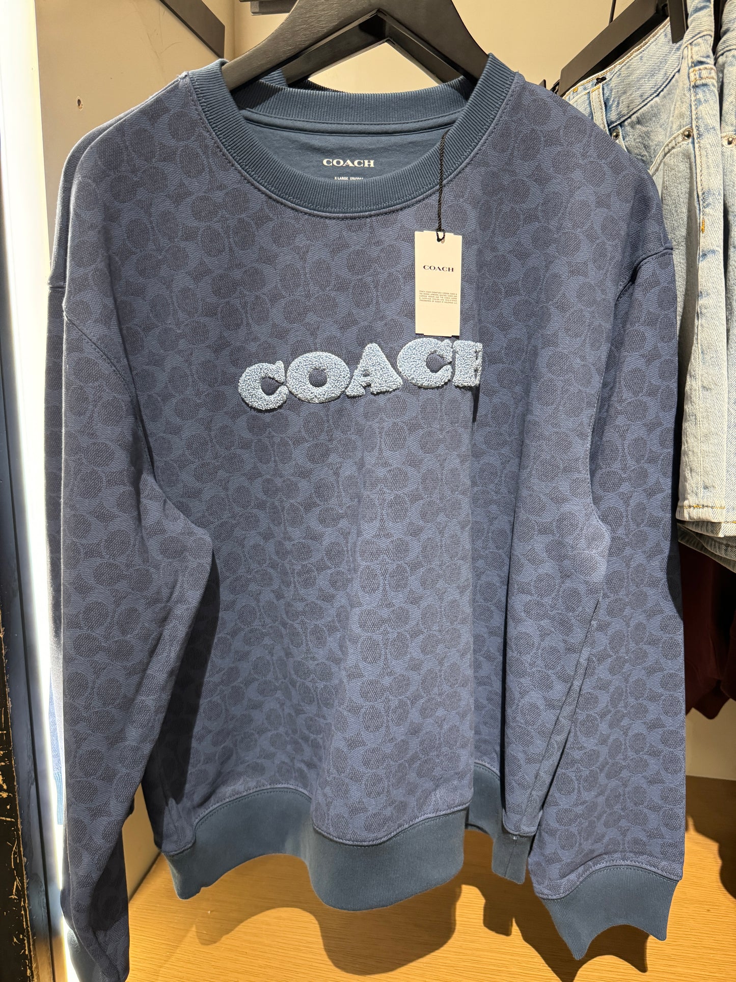 Coach Signature Crewneck In Navy Multi (Pre-Order)