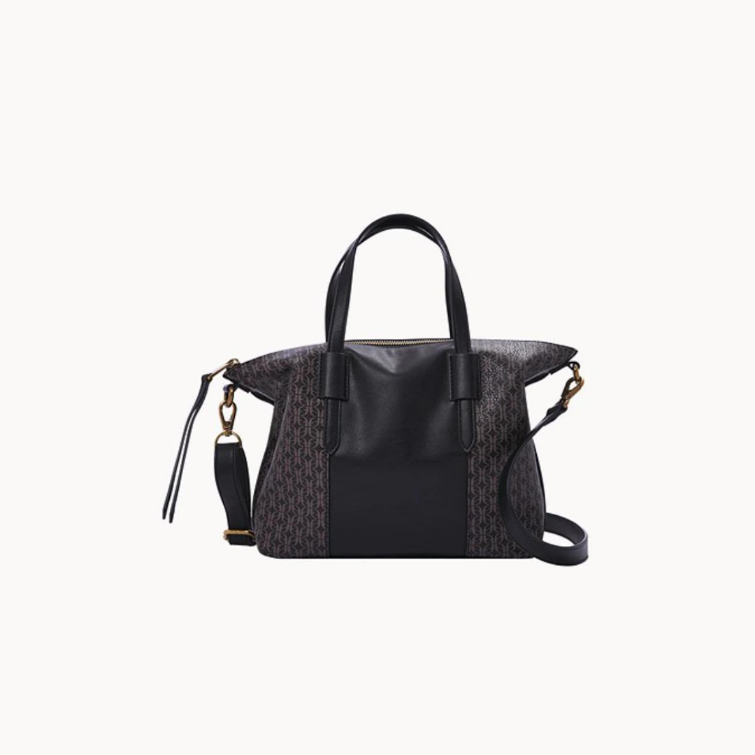 Fossil Skylar Satchel In Black Tan (Pre-Order)