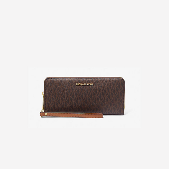 RM250 SAS Best Seller (PRE-ORDER) Michael Kors Jet Set Large Travel Wallet In Monogram Brown