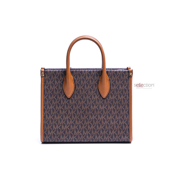 Michael Kors Mirella Small Tote In Monogram Brown