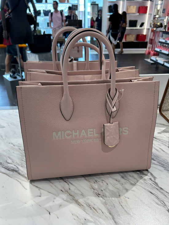Michael Kors Mirella Medium Pebbled Leather Tote Bag In Powder Blush (Pre-Order)