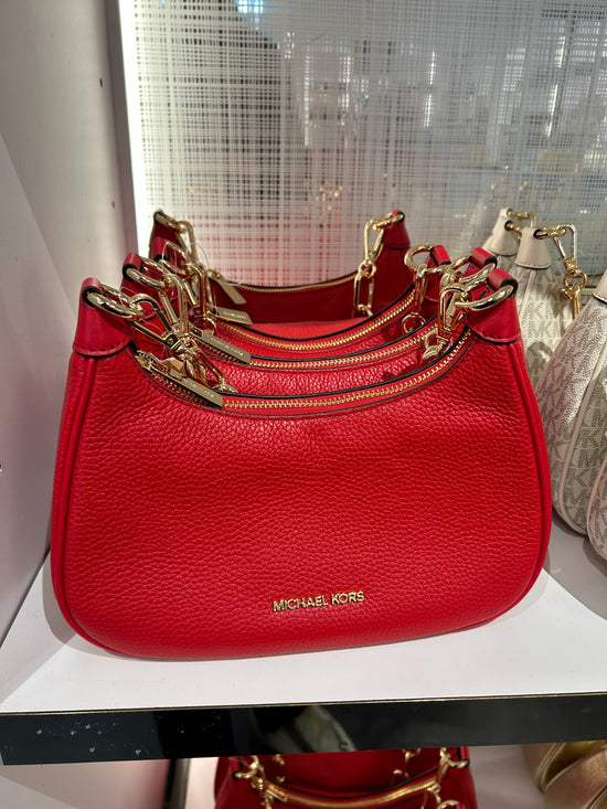 Load image into Gallery viewer, Michael Kors Cora Medium Zip Pouchette In Bright Red (Pre-Order)
