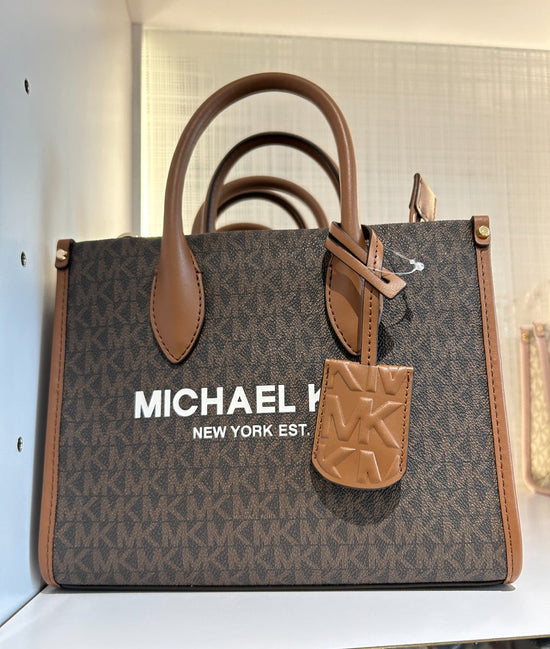 Michael Kors Mirella Small Tote In Monogram Brown (Pre-Order)