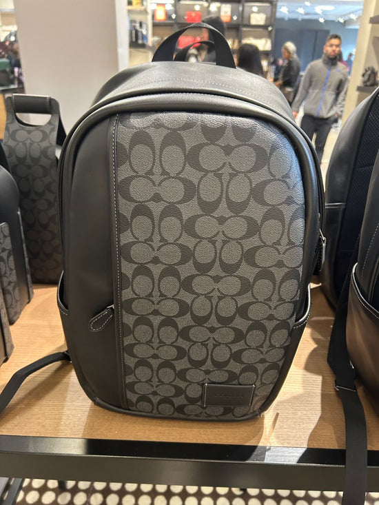Coach Edge Men Backpack In Signature Charcoal Black (Pre-Order)