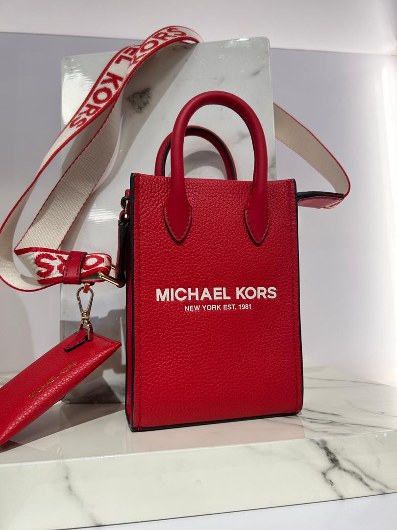 Michael Kors Mirella Xs Phone Crossbody In Leather Bright Red (Pre-Order)