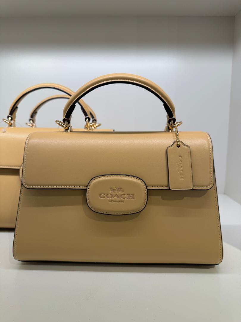 Coach Eliza Top Handle With Leather Covered Closure In Gold Tan