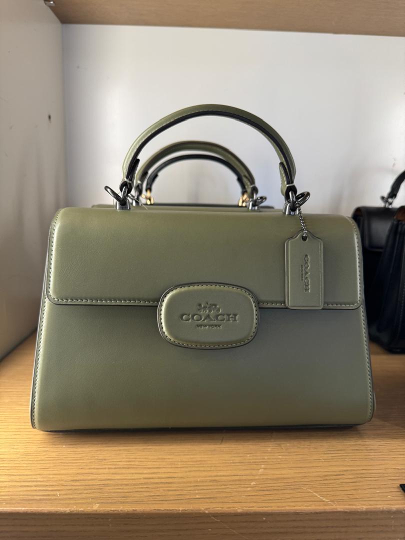 Coach Eliza Top Handle With Leather Covered Closure In Military Green