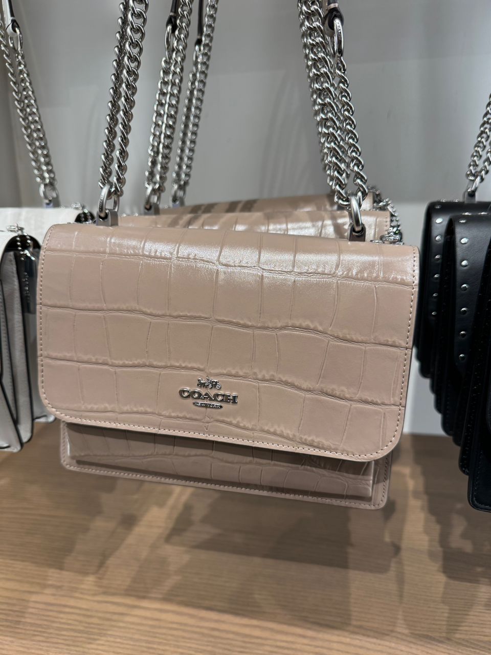 Coach Klare Crossbody Crocodile Embossed In Silver Stone (Pre-Order)