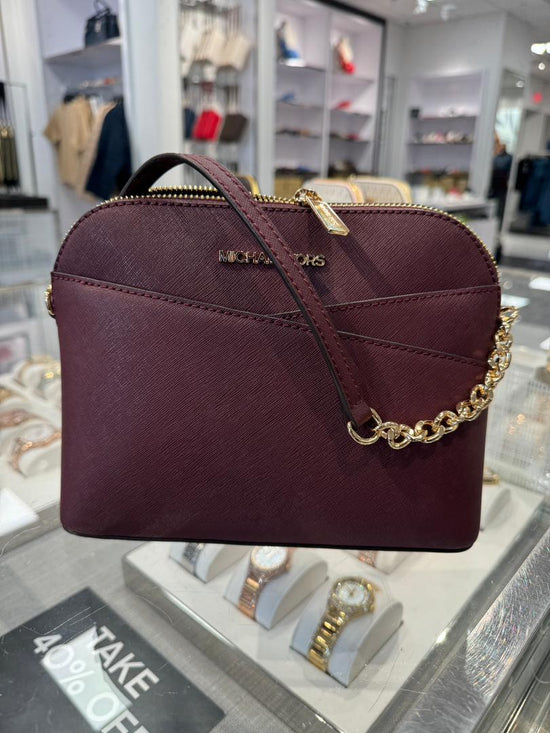 Michael Kors Dome Crossbody In Oxblood