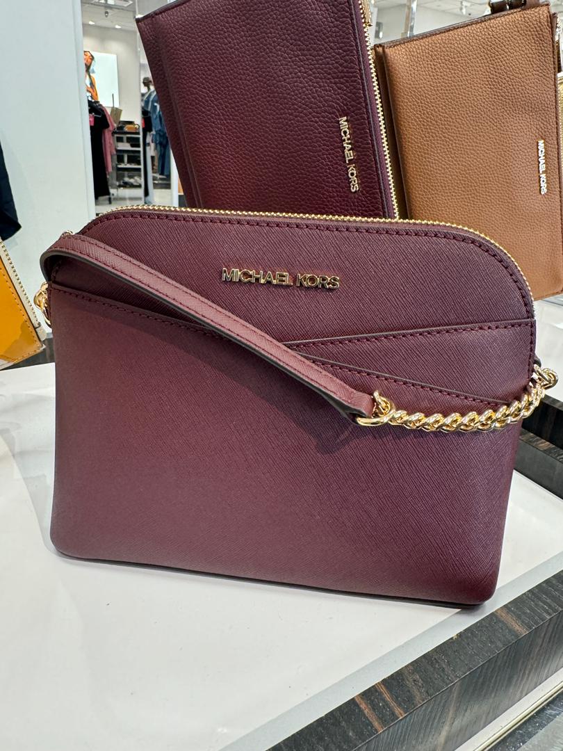 Michael Kors Dome Crossbody In Oxblood