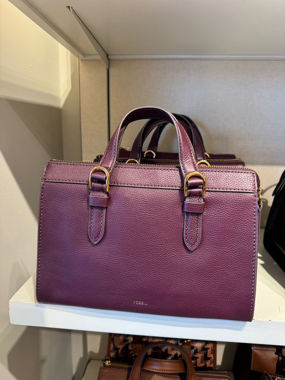 Fossil Tessa Satchel In Raisin (Pre-Order)