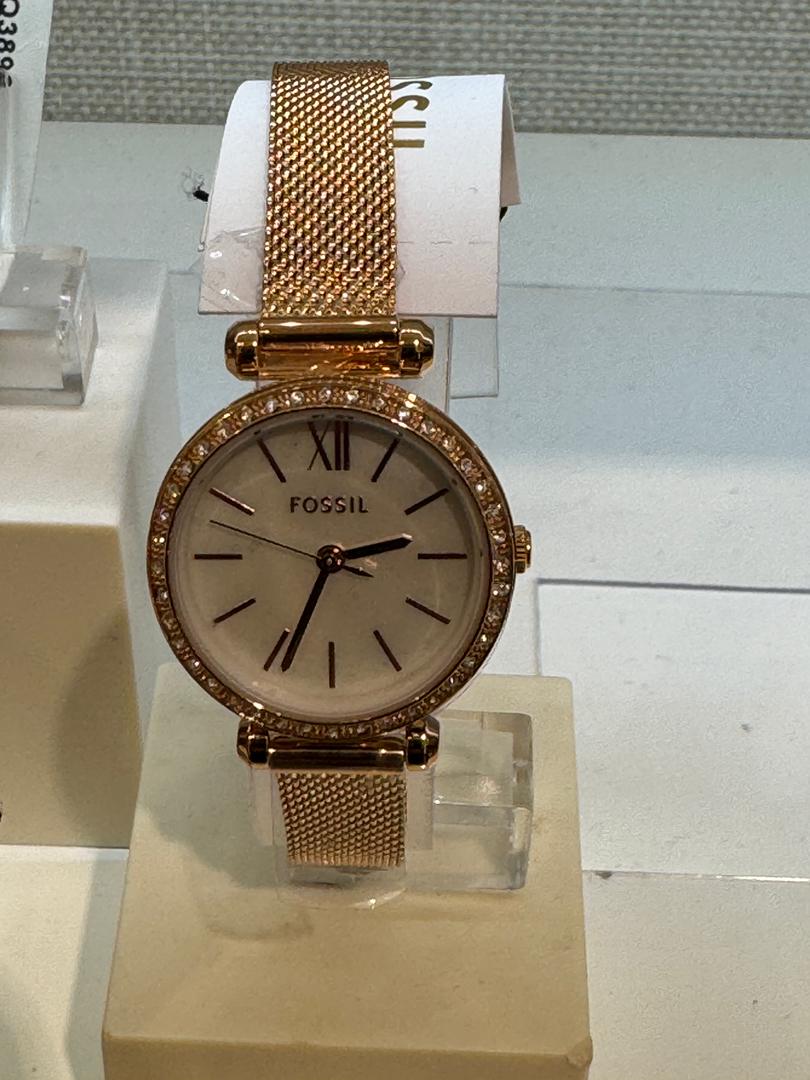 Fossil Women Tillie Mini Three-Hand Rose Gold-Tone Stainless Steel Mesh Watch Bq3897 (Pre-Order)