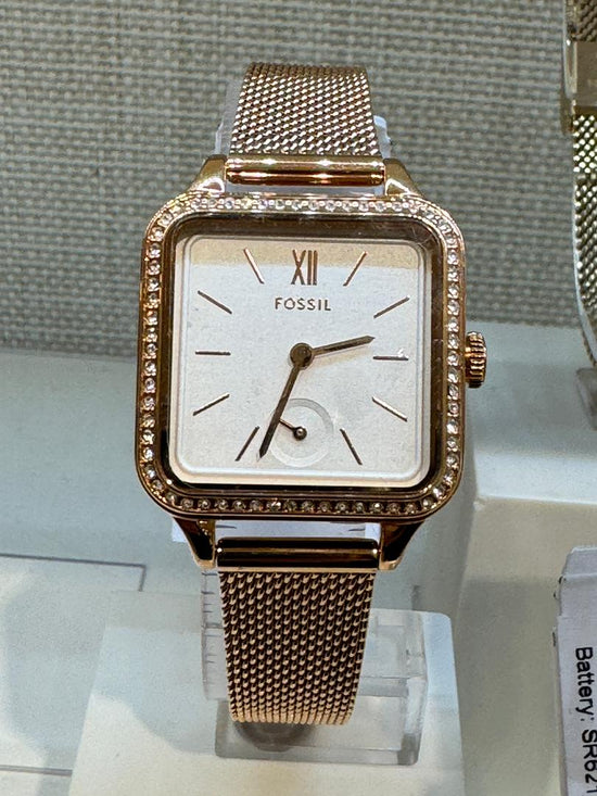 Fossil Women Colleen Three-Hand Rose Gold-Tone Stainless Steel Mesh Watch Bq3971 (Pre-Order)