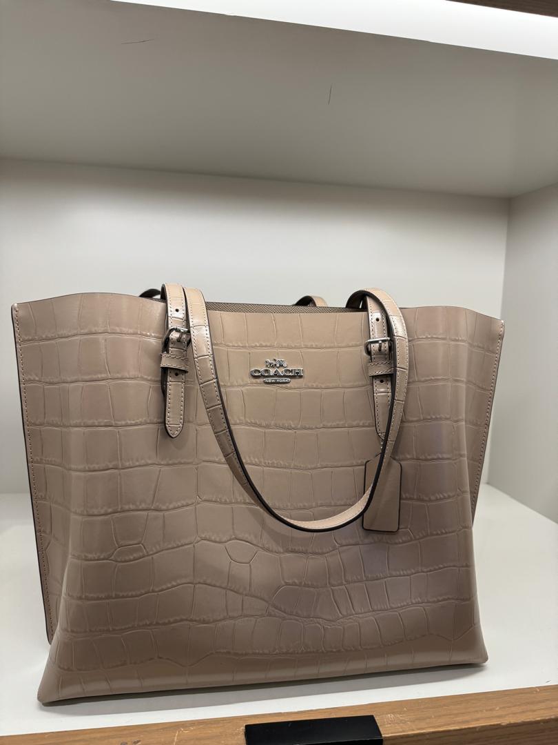 Coach Mollie Tote In novelty leather Silver Stone (Pre-Order)