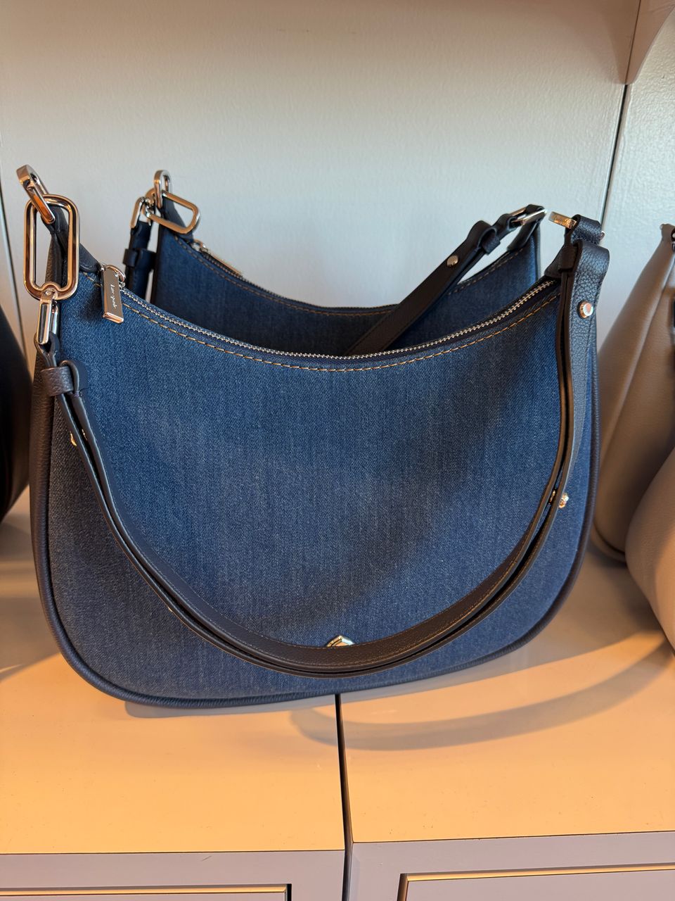 Kate Spade Kayla Denim Large Shoulder Bag In Blue Multicolor (Pre-Order)