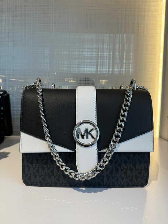 Michael Kors Greenwich Small Color-Block Logo and Saffiano Leather Crossbody Bag In Black Multi (Pre-Order)