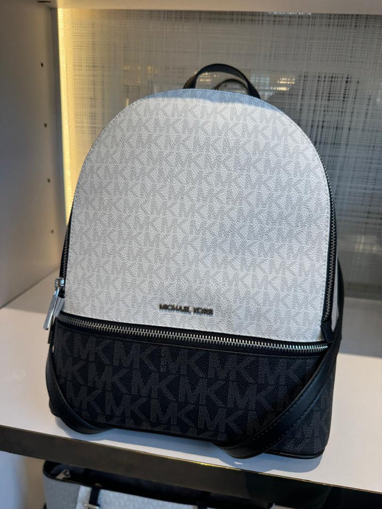 Michael Kors Rhea Medium Color-Block Signature Logo Backpack In Optic White Multi (Pre-Order)