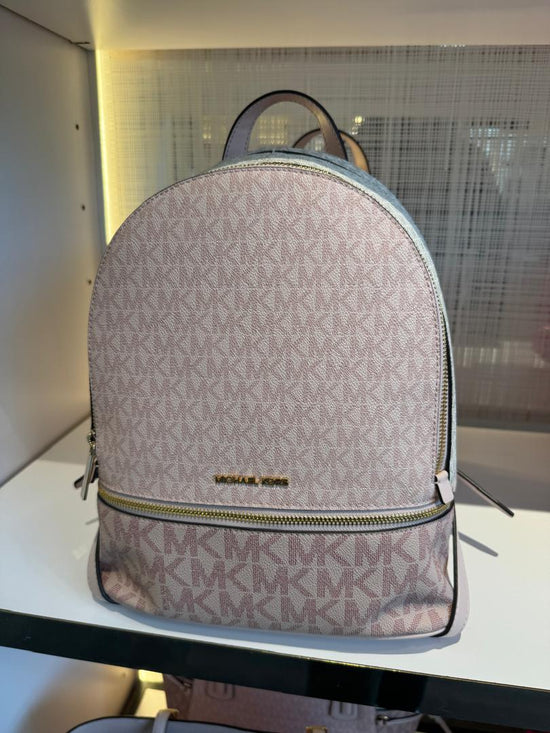 Michael Kors Rhea Medium Color-Block Signature Logo Backpack In Powder Blush Multi (Pre-Order)