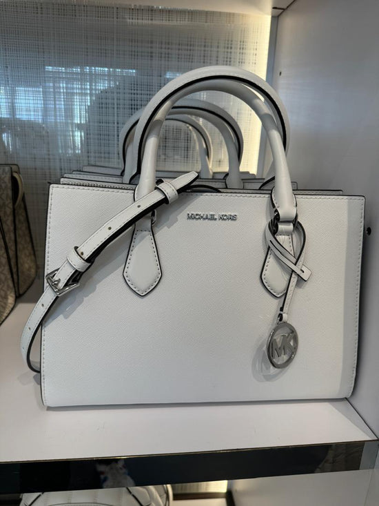 Michael Kors Sheila Medium Satchel In Optic White (Pre-Order)