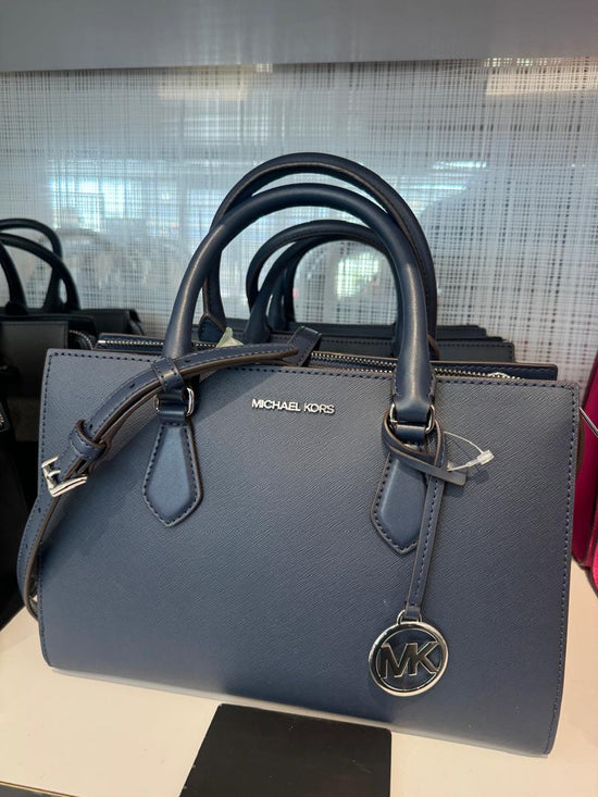 Michael Kors Sheila Medium Satchel In Navy (Pre-Order)