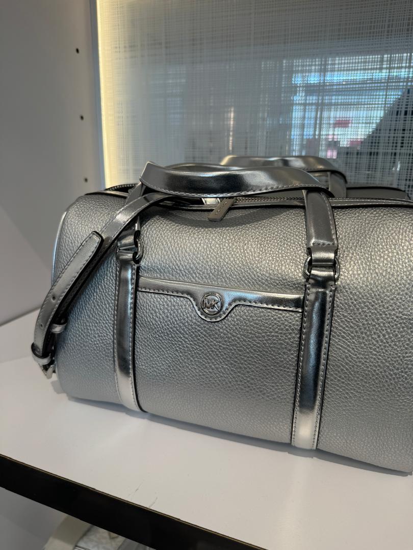 Michael Kors Travel Medium Duffle Satchel In Silver (Pre-Order)