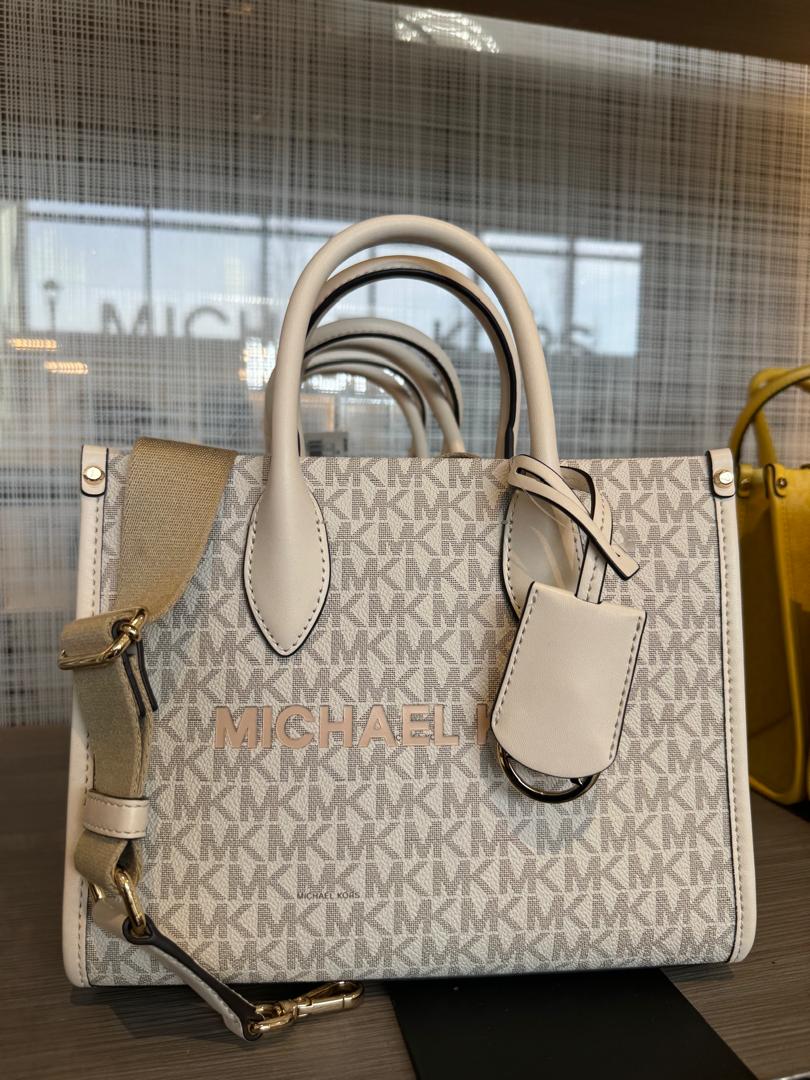 Michael Kors Mirella Small Signature Logo Tote In Lt Cream (Pre-Order)