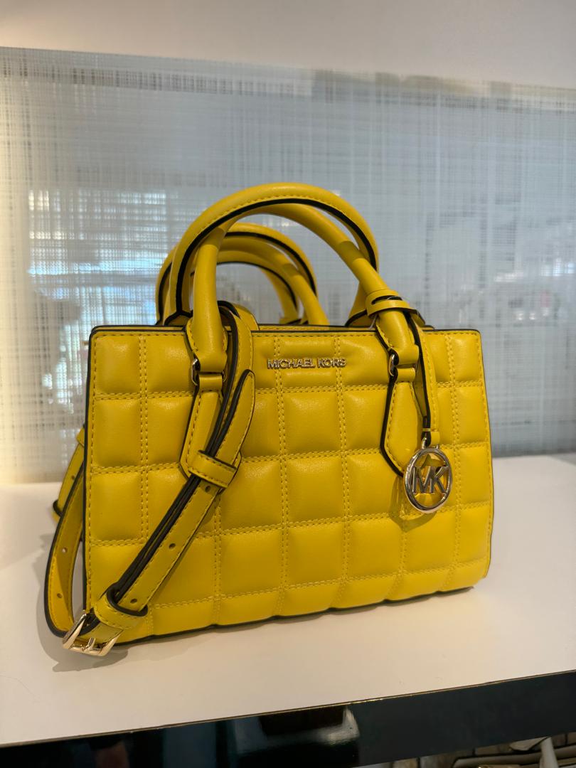 Michael Kors Sheila Small Quilted Satchel In Daisy Yellow (Pre-Order)