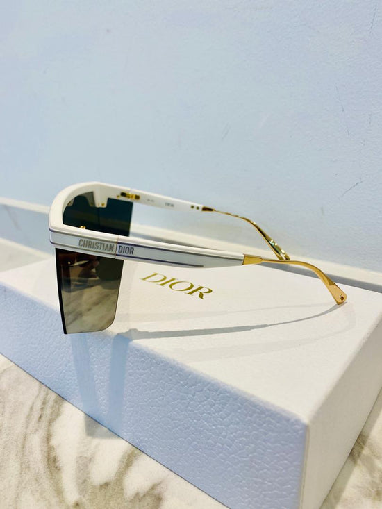 Preloved COMPLETE SET Excellent Condition Dior DiorClub M1U Shield Mask Sunglasses Silver Mirror