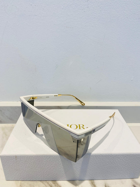 Preloved COMPLETE SET Excellent Condition Dior DiorClub M1U Shield Mask Sunglasses Silver Mirror
