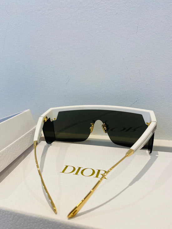 Preloved COMPLETE SET Excellent Condition Dior DiorClub M1U Shield Mask Sunglasses Silver Mirror