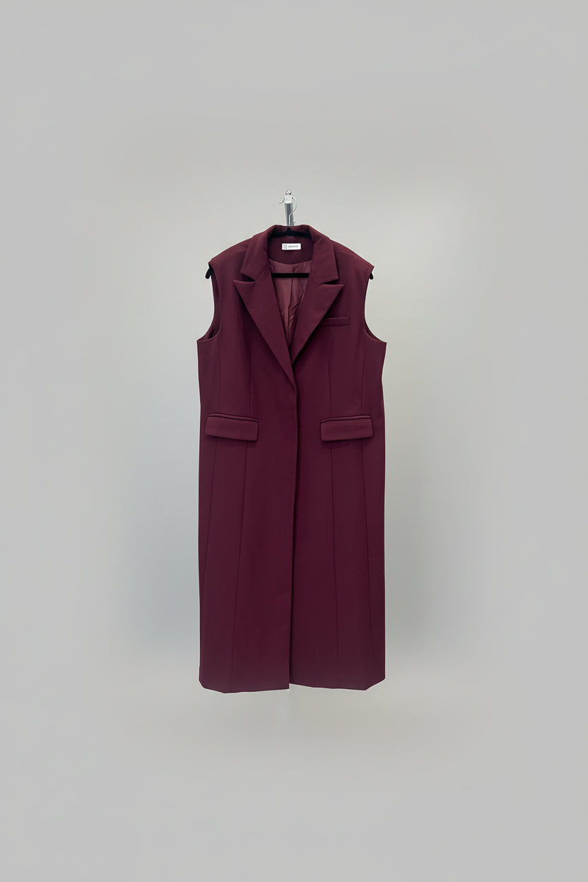 Raffida Fiona Long Blazer In Maroon