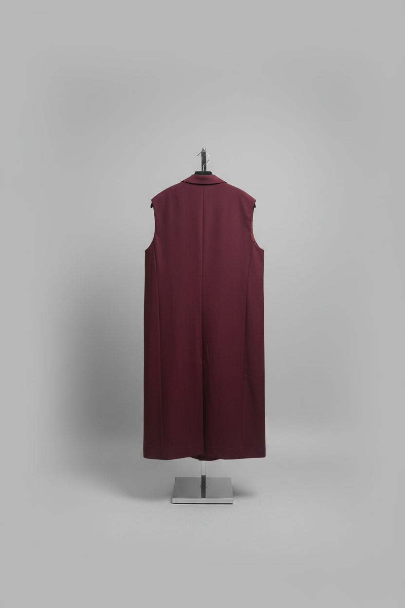 Raffida Fiona Long Blazer In Maroon