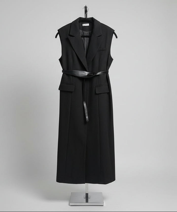 Raffida Fiona Long Blazer In Black