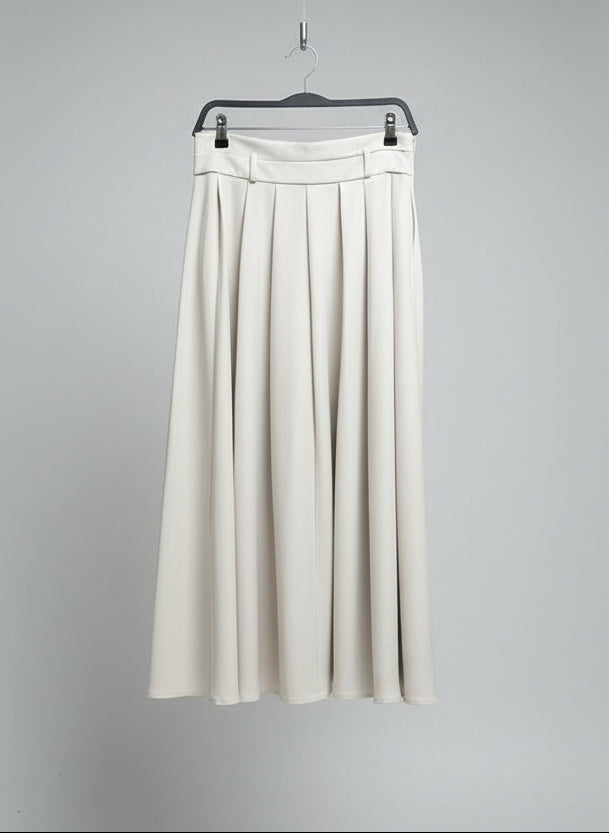 Raffida Kelly High Waist Pleated Skirt In Off White