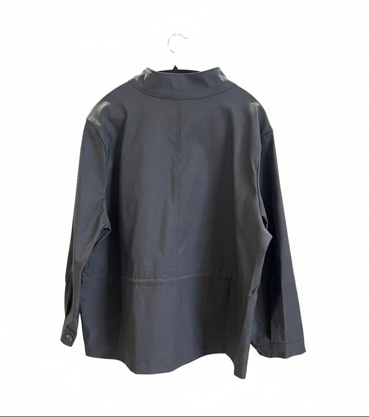 Raffida Lana Utility Oversized Parka In Black