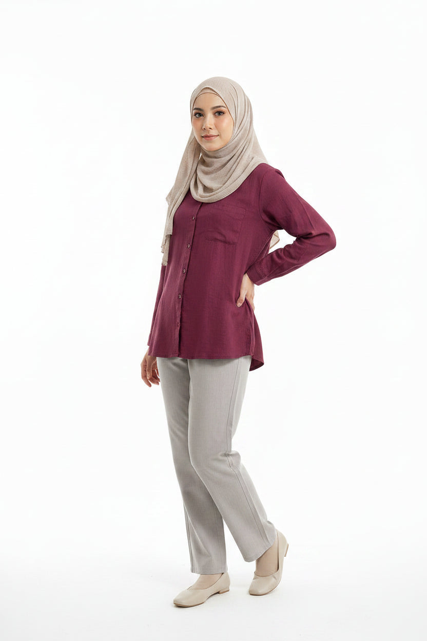Raffida Jasmine Linen In Cherry