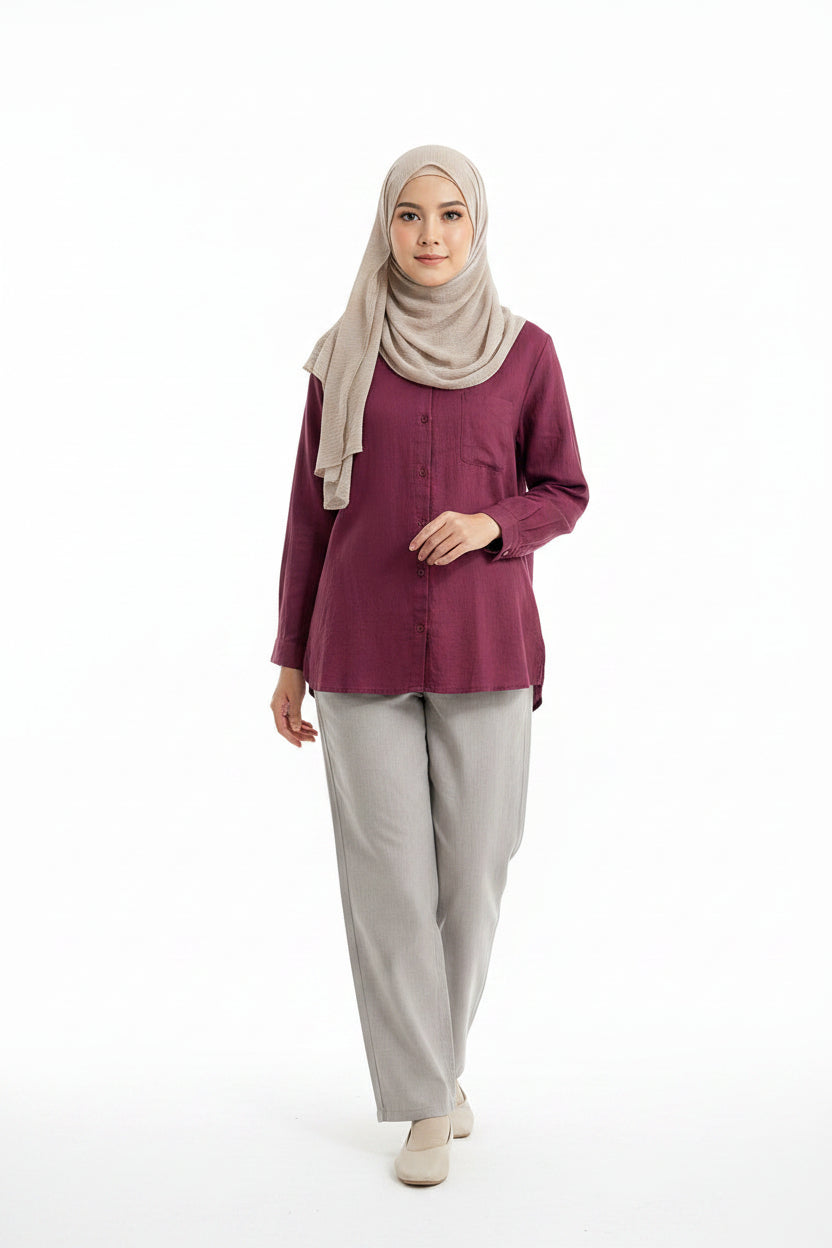 Raffida Jasmine Linen In Cherry