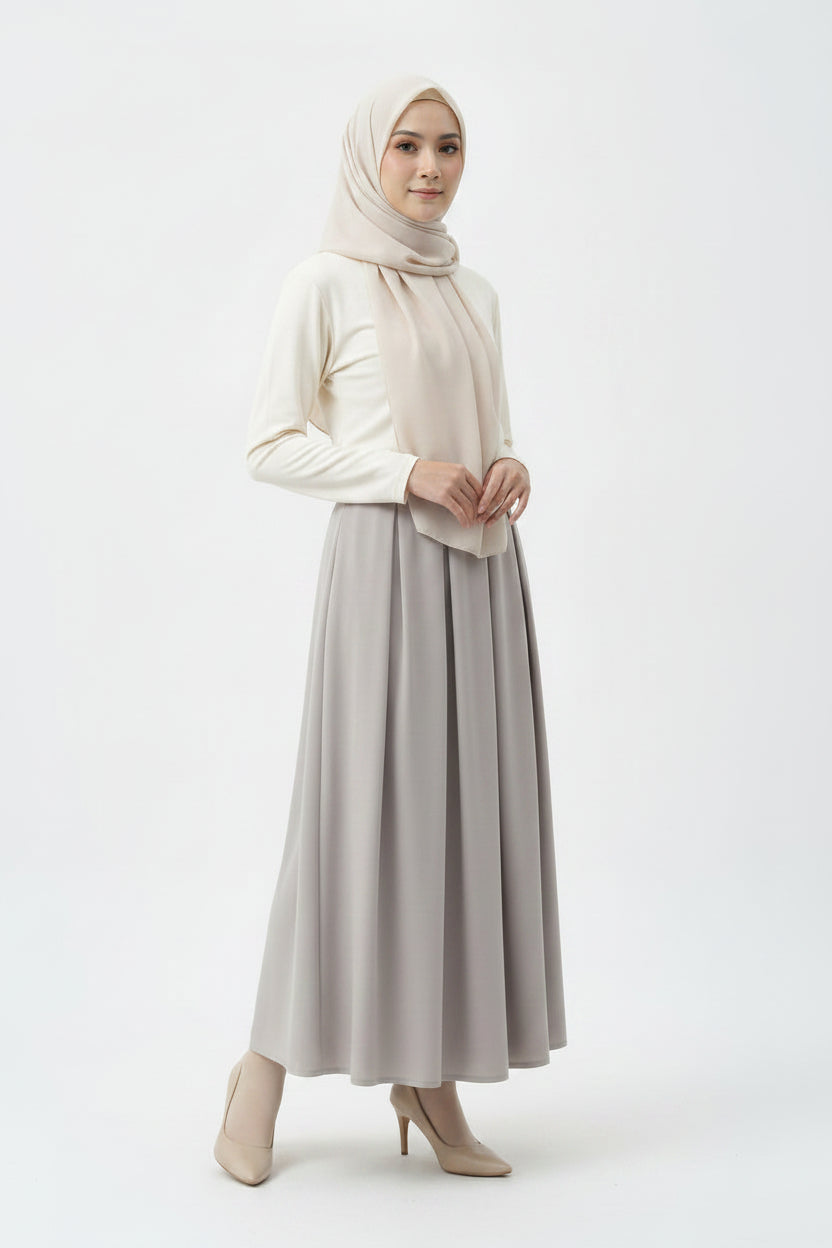 Raffida Michelle Pleated Skirt In Lt Grey (SMALL)