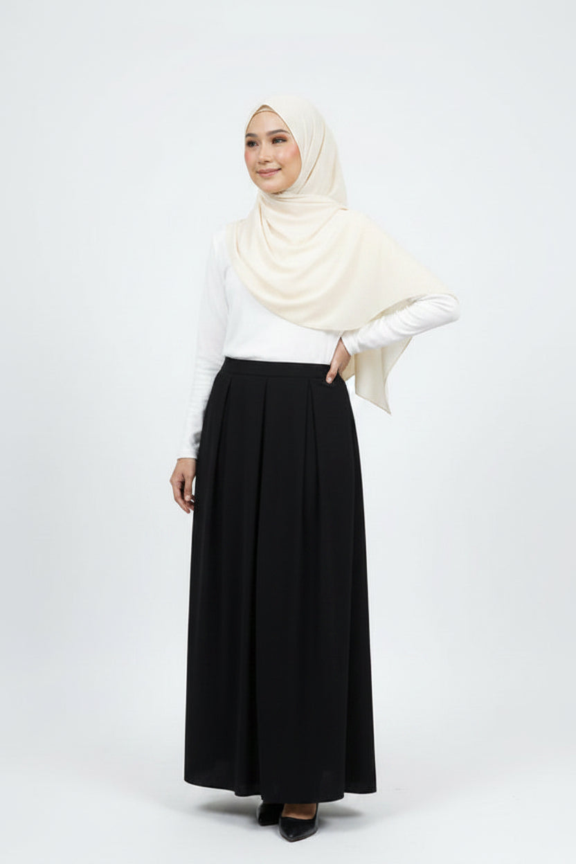 Raffida Michelle Pleated Skirt In Black (SMALL)