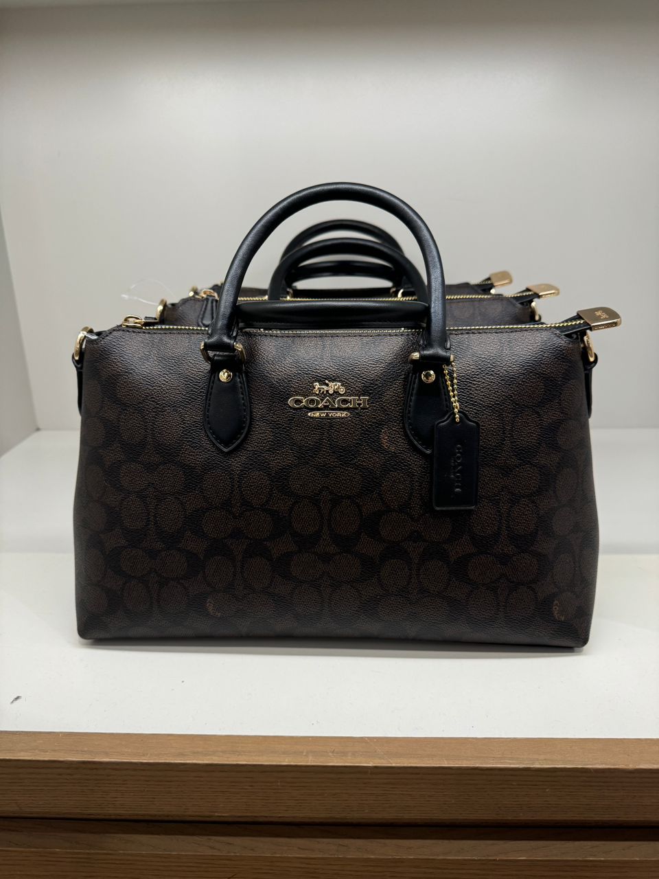 Coach Georgia Satchel In Signature Walnut Black Pre Order SELLECTION