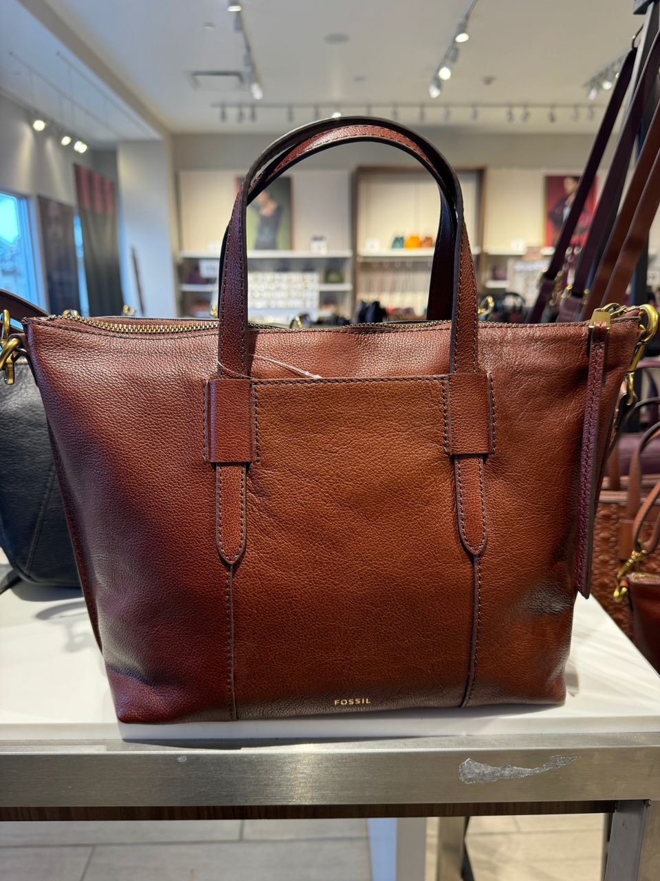 Fossil Skylar Satchel In Brandy